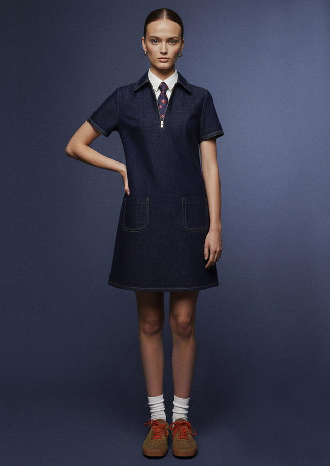 Rubina Dress raw denim Brut TARA JARMON UK