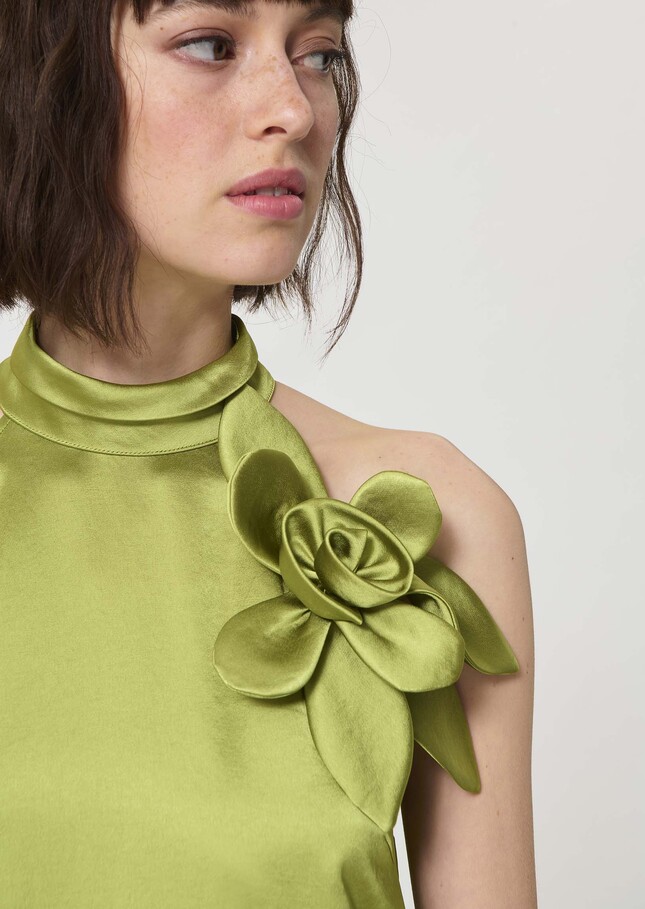 Rosso Dress green satin Anis TARA JARMON UK