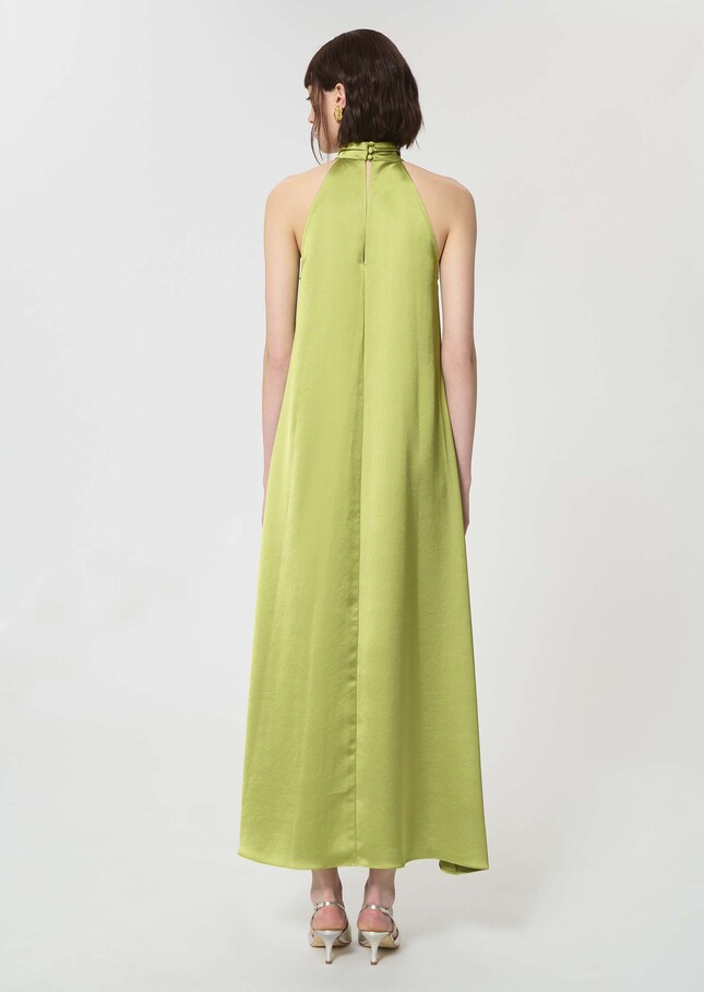 Rosso Dress green satin Anis TARA JARMON UK