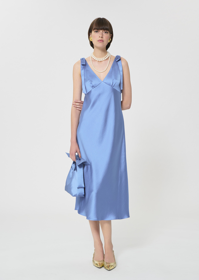 Romance Dress sky blue satin Horizon TARA JARMON UK