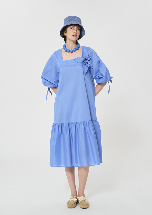 Roméa dress sky blue cotton voile Horizon TARA JARMON UK
