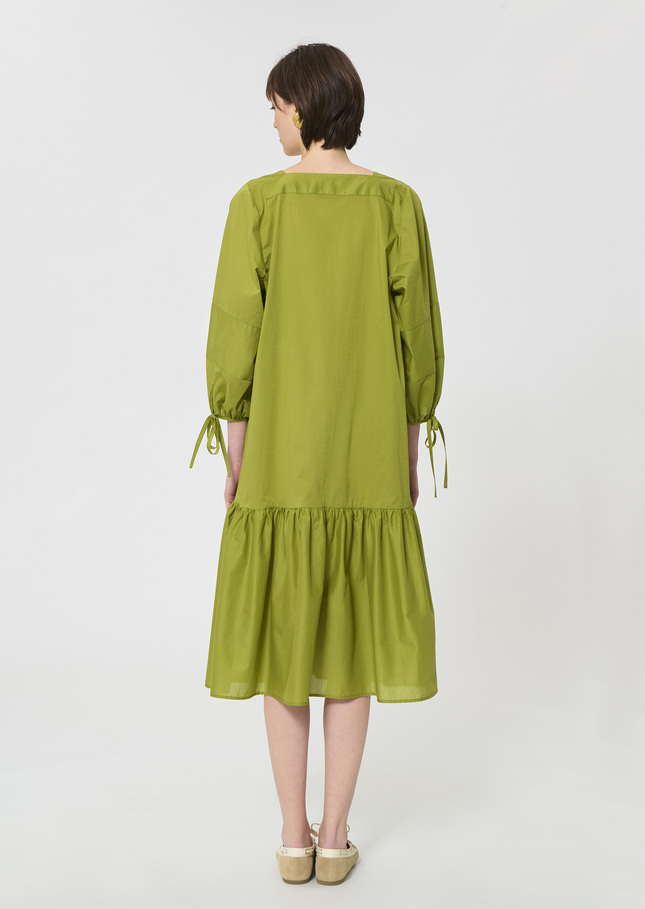 Roméa dress green cotton voile Pomme TARA JARMON UK