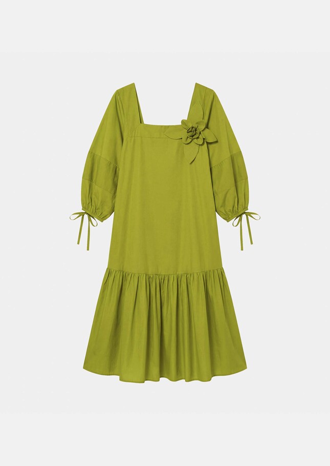 Roméa dress green cotton voile Pomme TARA JARMON UK