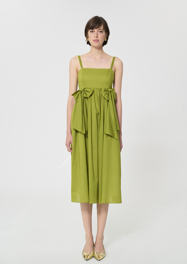 Renée Dress green cotton voile Pomme TARA JARMON UK