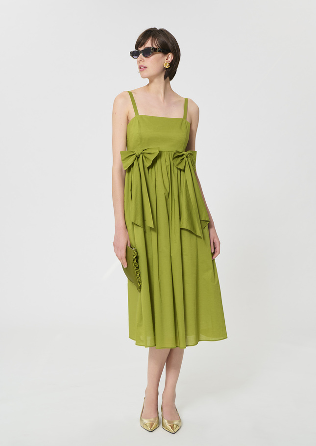Renée Dress green cotton voile Pomme TARA JARMON UK