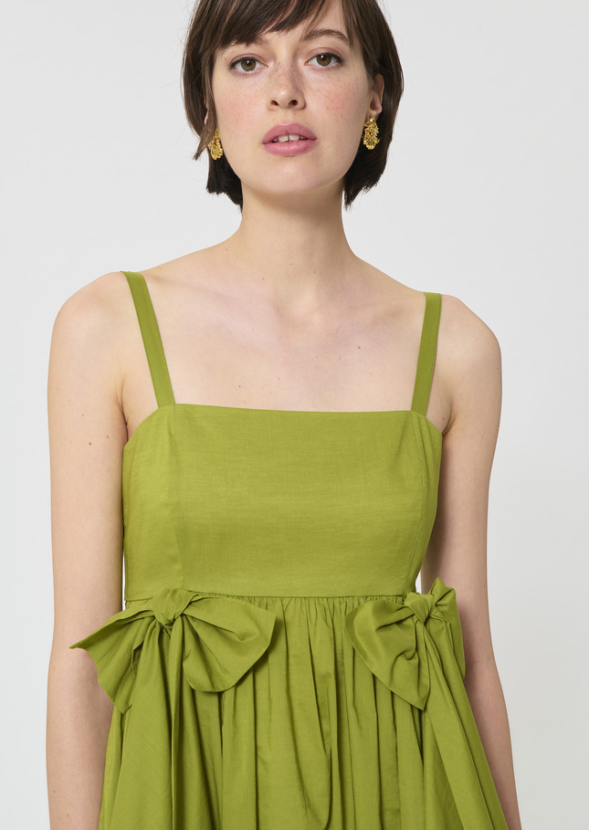 Renée Dress green cotton voile Pomme TARA JARMON UK