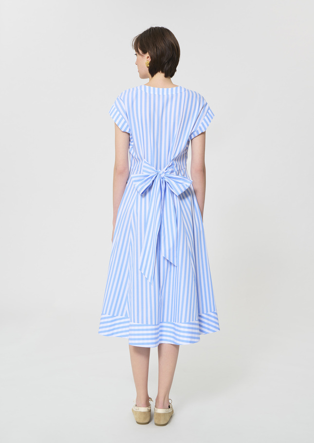 Rosia dress sky blue striped poplin Horizon TARA JARMON UK