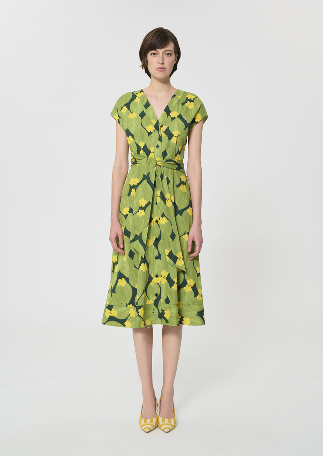 Rosia dress dark green floral print Vert anglais TARA JARMON UK