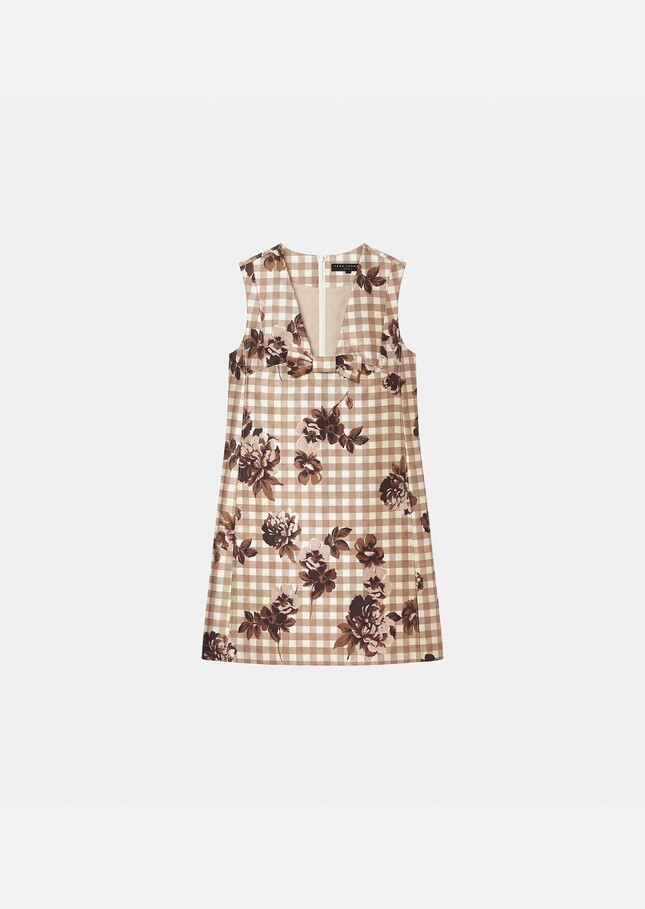 Rusane Dress beige gingham print Beige TARA JARMON UK