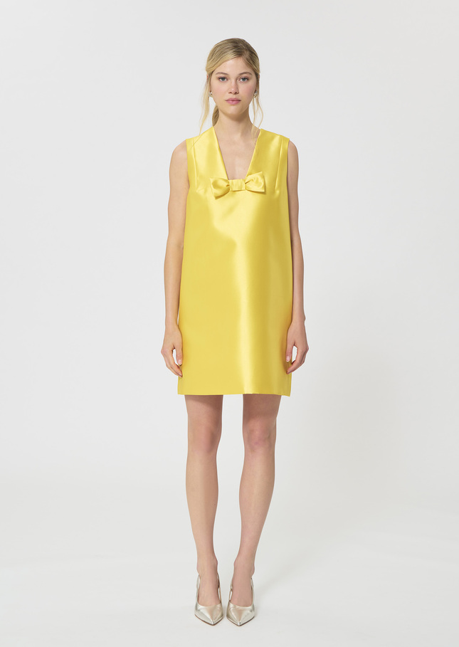 Rusane Dress yellow duchess satin Mimosa TARA JARMON UK