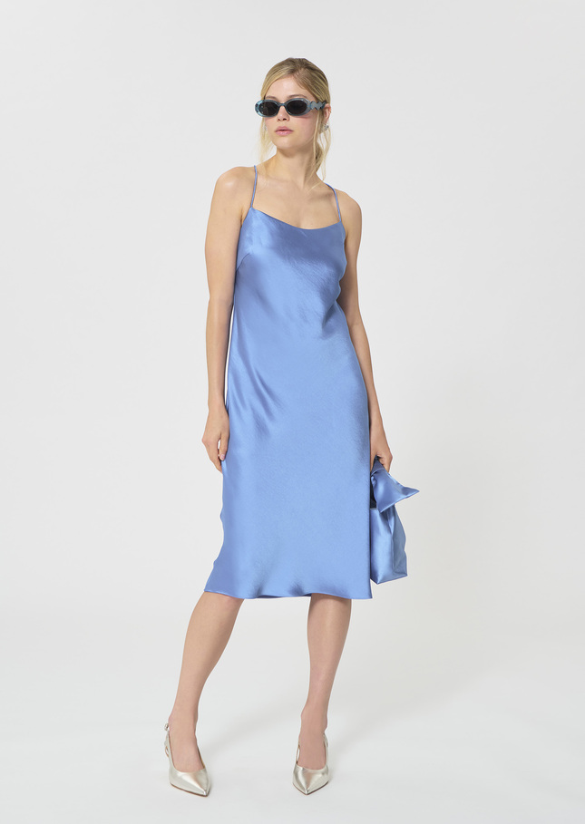 Reane dress sky blue satin Horizon TARA JARMON UK
