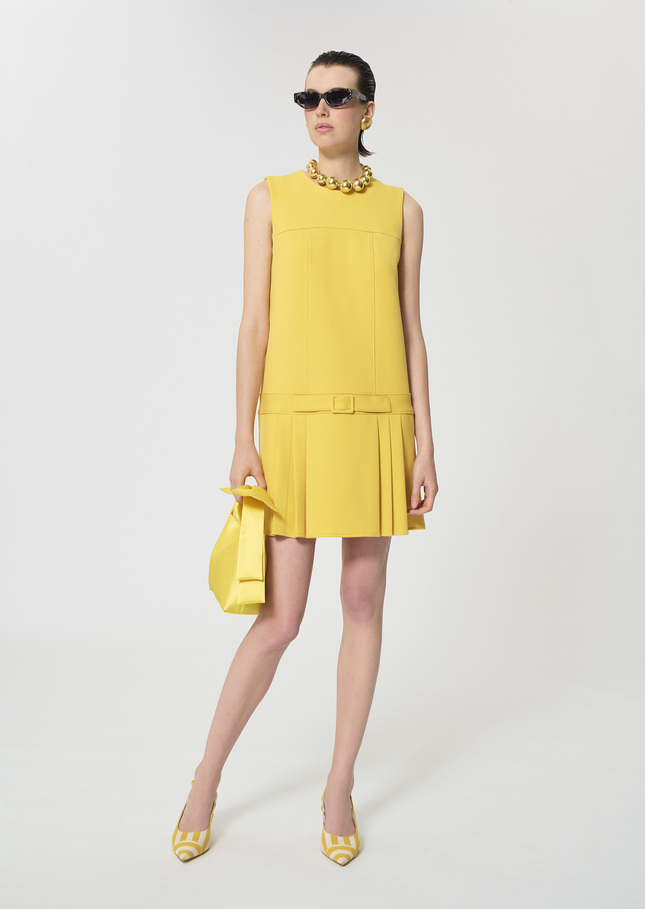 Rilla Dress yellow in a frothy crepe Mimosa TARA JARMON UK