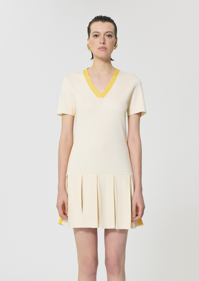 Ricca dress ecru in technical mesh Off-white TARA JARMON UK