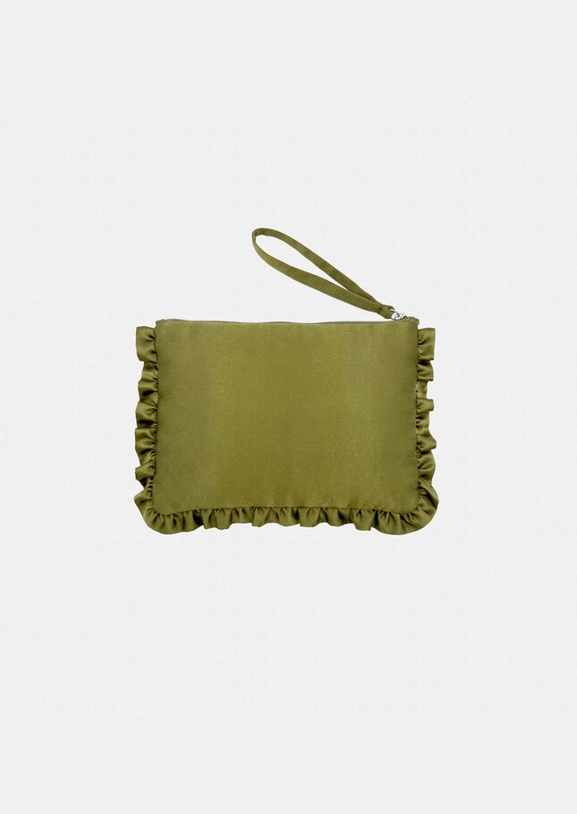 Sabrina clutch green duchess satin Anis TARA JARMON UK