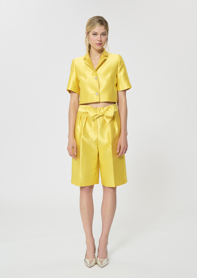 Short Simon yellow duchess satin Mimosa TARA JARMON UK