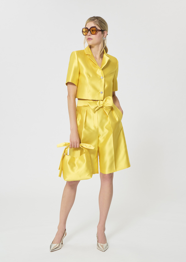 Short Simon yellow duchess satin Mimosa TARA JARMON UK