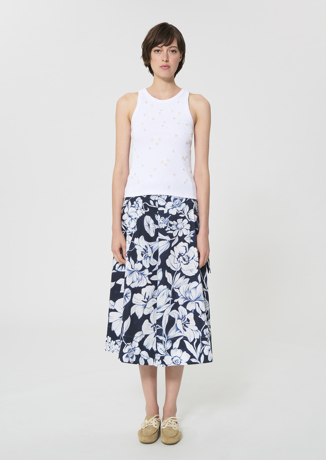 Tash tank top white embroidered cotton White TARA JARMON UK