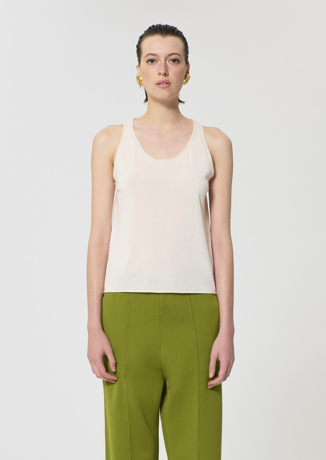 Tabatha Tank Top ecru cotton Off-white TARA JARMON UK