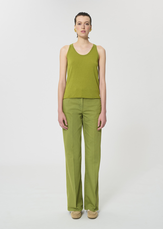 Tabatha Tank Top green cotton Pomme TARA JARMON UK
