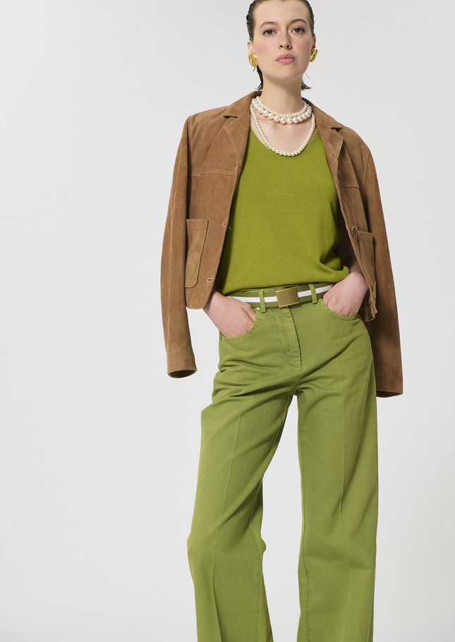 Tabatha Tank Top green cotton Pomme TARA JARMON UK