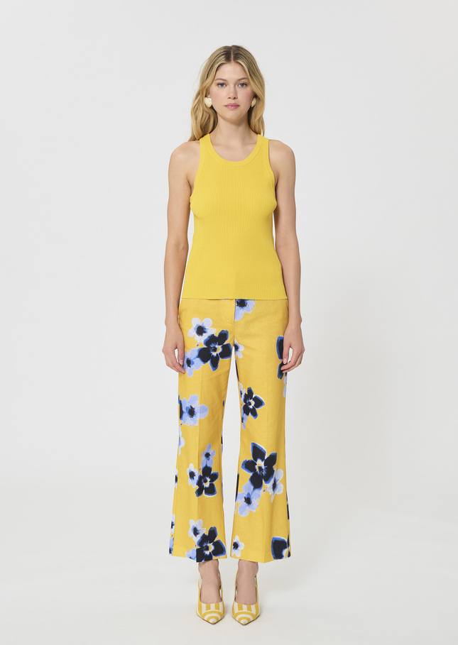 Trish tank top yellow ribbed knit Mimosa TARA JARMON UK