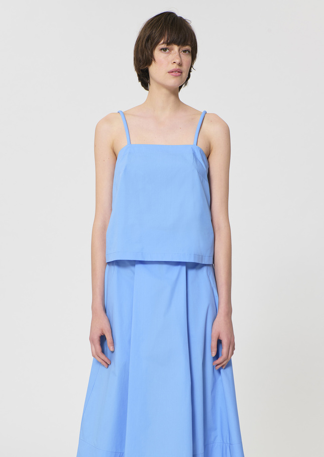 Top Tazzio sky blue poplin Horizon TARA JARMON UK