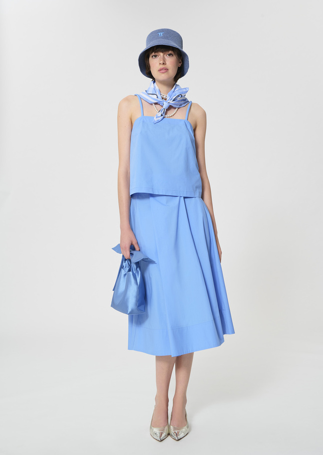 Top Tazzio sky blue poplin Horizon TARA JARMON UK