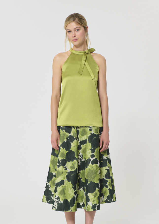 Top Tierri satin green Anis TARA JARMON UK