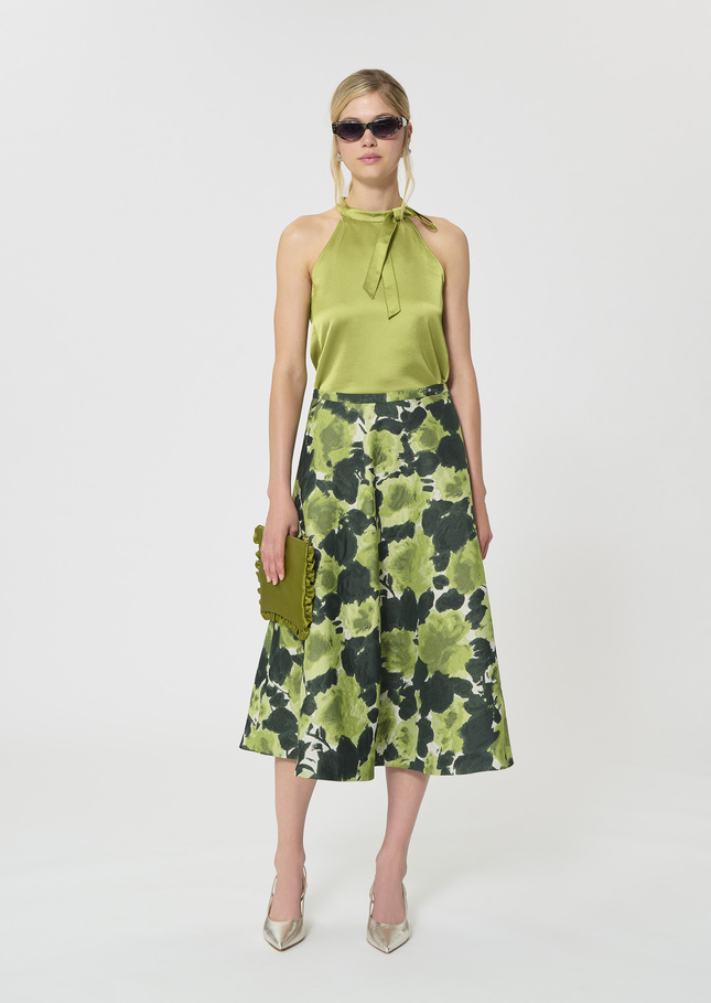 Top Tierri satin green Anis TARA JARMON UK