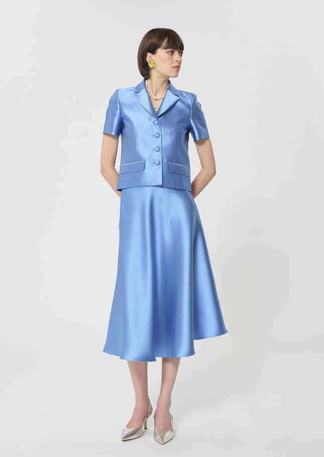 Victoire Jacket sky blue duchess satin Horizon TARA JARMON UK