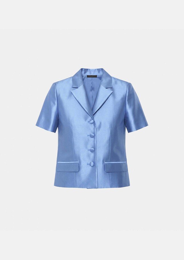 Victoire Jacket sky blue duchess satin Horizon TARA JARMON UK