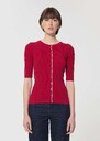 Gipsy Vest red ribbed knit Cerise TARA JARMON UK