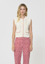 Gill vest ecru cotton Off-white TARA JARMON UK