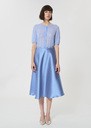 Josephine skirt sky blue duchess satin Horizon TARA JARMON UK