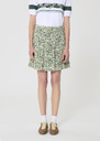 Justine Skirt green floral print Vert anglais TARA JARMON UK