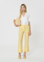 Pietro Pants yellow checkered pattern linen Mimosa TARA JARMON UK