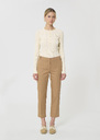 Polo Trousers beige cotton garbardine Miel TARA JARMON UK