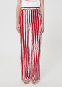 Prosper Trousers red striped linen and cotton Cerise TARA JARMON UK