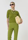 Pamina sweater green silky cotton Pomme TARA JARMON UK