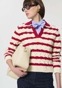 Paolina sweater red striped cotton Cerise TARA JARMON UK