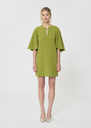 Renetta Dress green in fluid crepe Pomme TARA JARMON UK