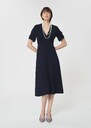 Robbie dress midnight blue in fluid crepe Night TARA JARMON UK
