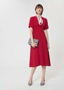 Robbie dress red in fluid crepe Cerise TARA JARMON UK