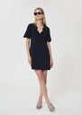 Romelina dress midnight blue in fluid crepe Night TARA JARMON UK