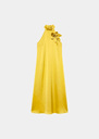 Rosso Dress yellow satin Mimosa TARA JARMON UK
