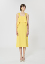 Rochas dress yellow in fluid crepe Mimosa TARA JARMON UK