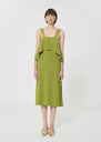 Rochas dress green in fluid crepe Pomme TARA JARMON UK