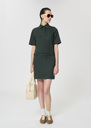 Rivy Dress dark green cotton gabardine Vert anglais TARA JARMON UK