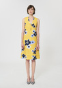 Raffia Dress yellow floral print linen and cotton Mimosa TARA JARMON UK