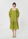 Roméa dress green cotton voile Pomme TARA JARMON UK